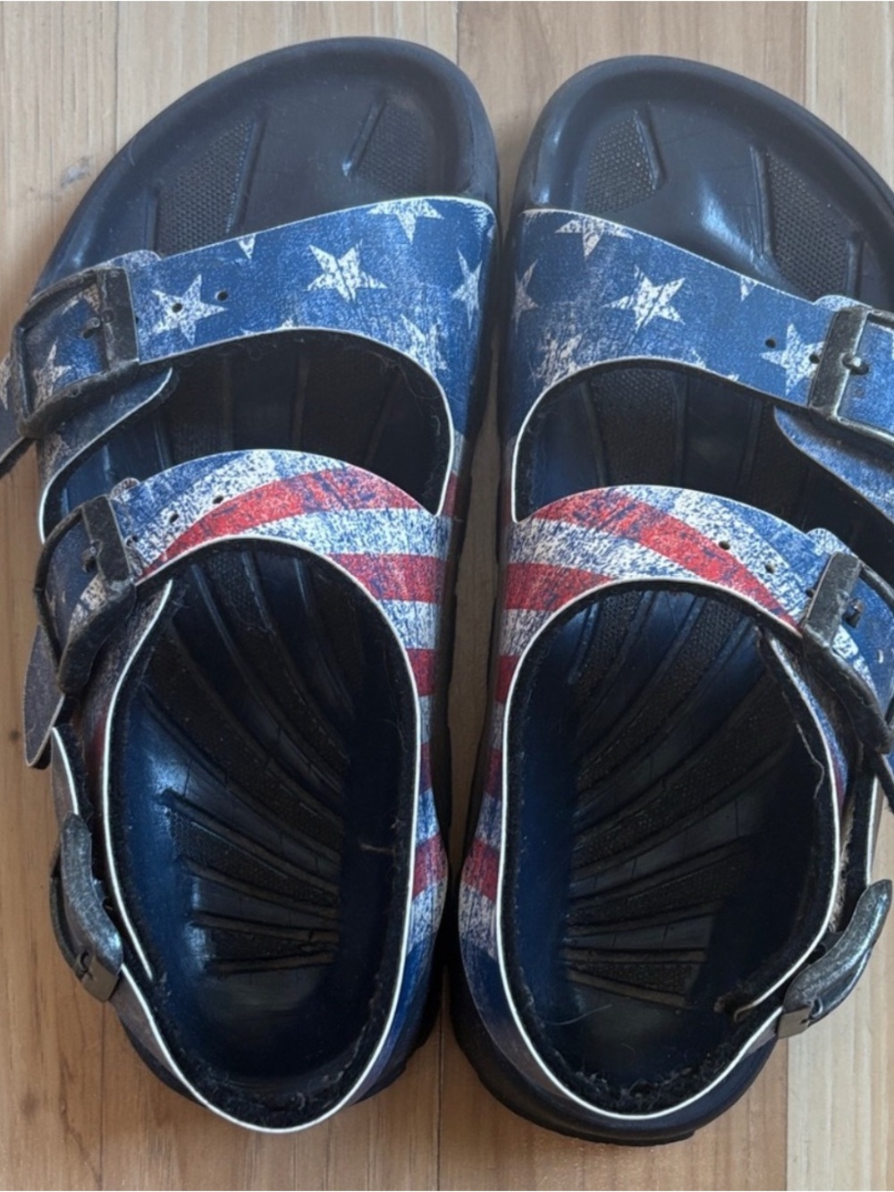 Birkenstock Kids Patriotic Blue & Red Star Sandals size 12.5